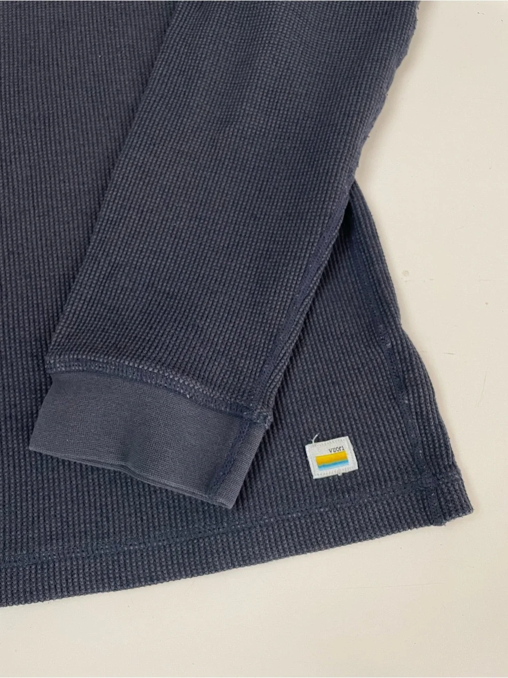 Vuori Men's Waffle Crew Long Sleeve  Navy Large